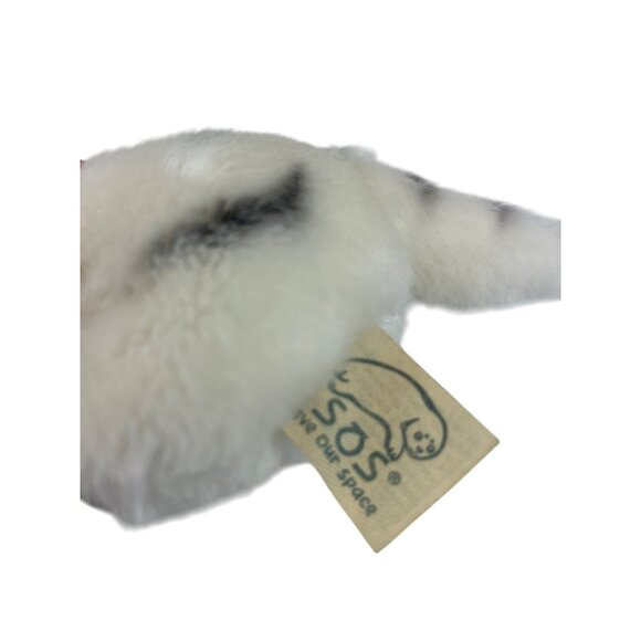 Stuffed White Tiger Plush Toy With Black Stripes and Blue Eyes Baby - Picture 7 of 9